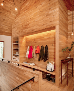 aménagement intérieur d'une maison bois moderne et familiale