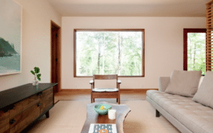 aménagement intérieur d'une maison bois moderne et familiale