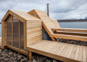 sauna finlandaise dans maison bois en Norvege