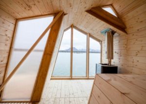 sauna finlandaise dans maison bois en Norvege