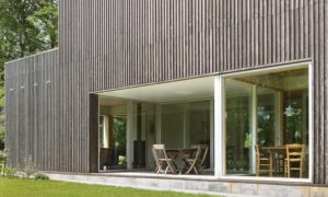 maison bois moderne écologique passive avec jardin