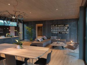 aménagement intérieur d'une maison bois familiale dans le fôret