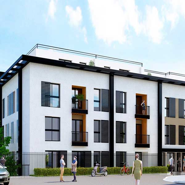 Vue 3D de la résidence Épicéa en bois massif CLT à Issy-les-Moulineaux © Woodeum/Bouygues Bâtiment IDF