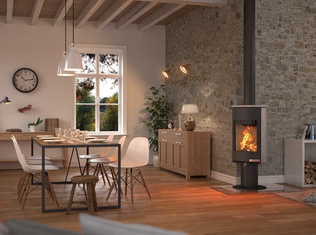 chauffage moderne d'une maison bois