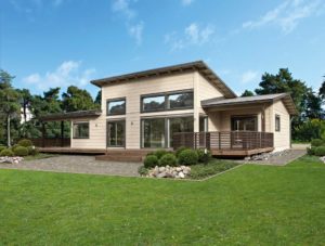 3D modèle d'une maison bois