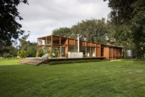 chalet en bois familial avec jardin