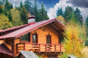 chalet en bois familial au millieu de la nature