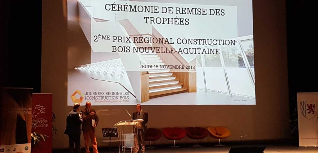 © Claire ThibCérémonie de remise des trophées de la construction bois Nouvelle-Aquitaine avec Alain Rousset © Claire Thibaultault