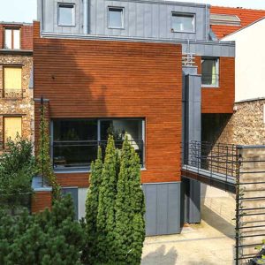extension à ossature bois sur une maison de ville