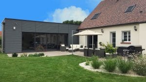 maison bois SCB bardage en panneaux bois composite