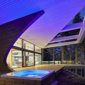 maison en bois massif avec whirlpool