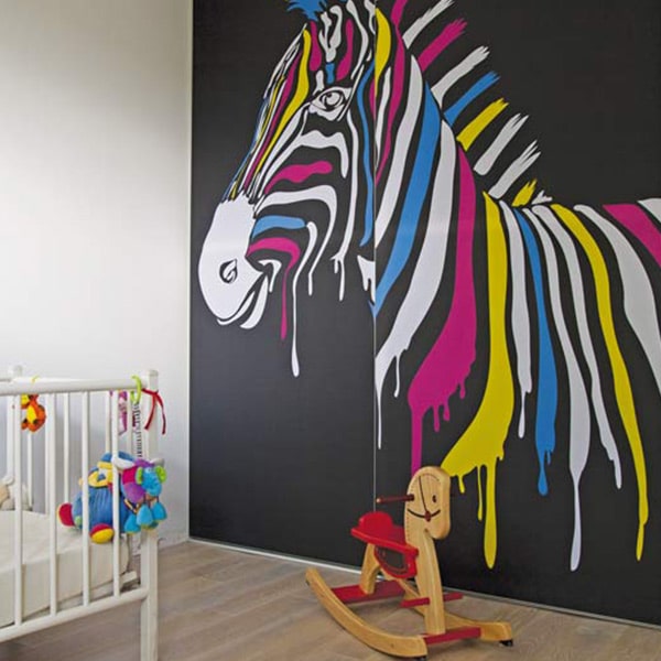 chambre d'enfant avec zébra dans maison bois