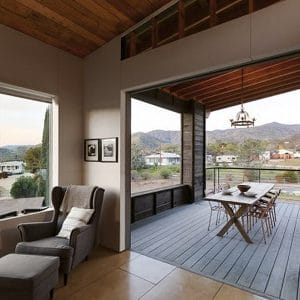 séjour avec terrasse en bois