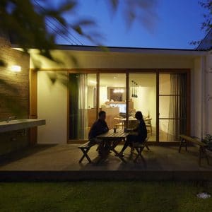terrasse en bois d'une maison bois familial