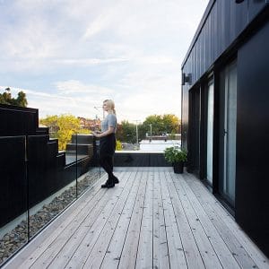 terrasse d'un exxtension en bois