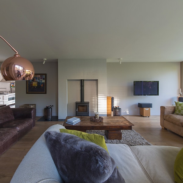 Salon d'une architecture en bois