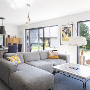 design d'une salon dans maison bois
