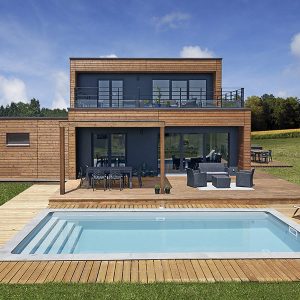 maison bois de style pool house - Booa