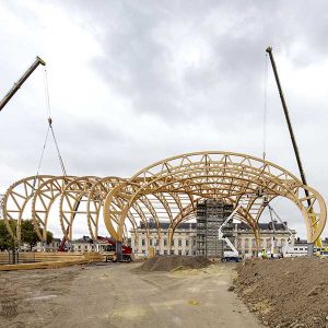 Grand Palais Éphémère en bois lamellé-collé construit à Paris