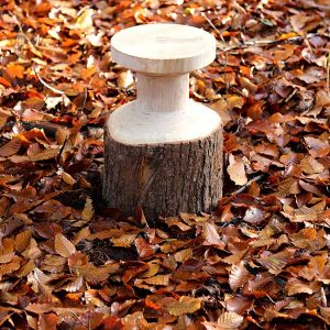 Un tabouret bois design caché dans la forêt de Bercé © Studio 5•5