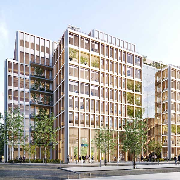 Le nouveau siège social de GRDF sera un bâtiment en bois massif CLT © Valode & Pistre Architectes/WO2/GRDF