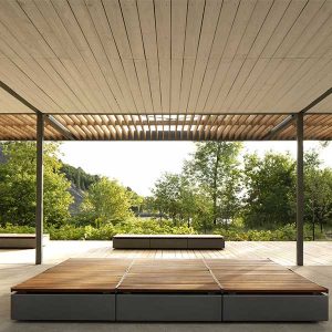 Un lieu de repos et de contemplation aménagé en bois pour le parc Montmorency © Maxime Brouillet