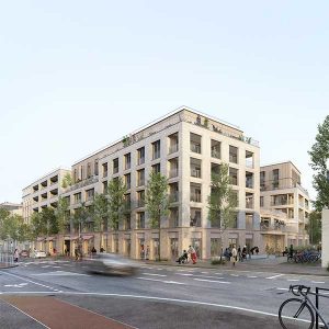 Le bâtiment bois "Les pierres sauvages" comprendra 68 logements © REI Habitat