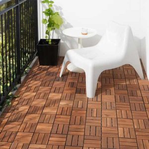 Une terrasse bois en caillebotis © Ikea