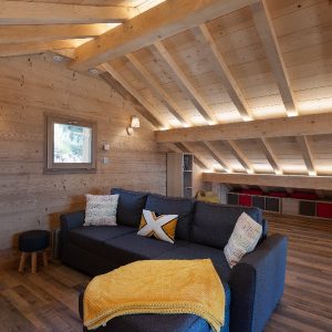 Chalet en bois moderne salon
