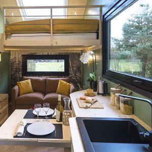 L'intérieur tout confort, isolé en laine de roche, de la tiny house © MCF