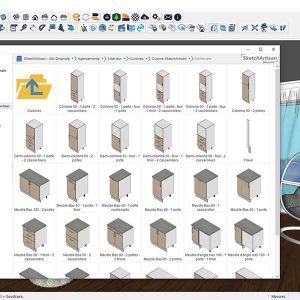 Le logiciel de modélisation 3D SketchArtisan dispose d'une bibliothèque produits pour réaliser facilement les projets d'agencement intérieur et extérieur