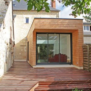 maison a extension bois double