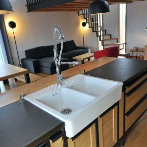 cuisine de la maison en ossature bois moderne