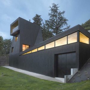 résidence en bois pour les artistes, vue extérieure