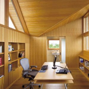 aménagement intérieur d'une maison bois moderne à la campagne