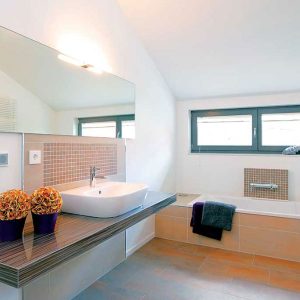 Salle de bain maison bois moderne