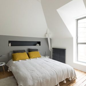 Surélévation bois a rennes - chambre - Caroline Ablain Photographe