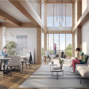 Intérieur des batiments bois village des athlètes - © Pers Doug&Wolf-CoBe-KOZ-Atelier Georges-Lambert-Lenack