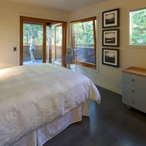 architecture stupéfiante pour une maison bois en bord de mer - chambre