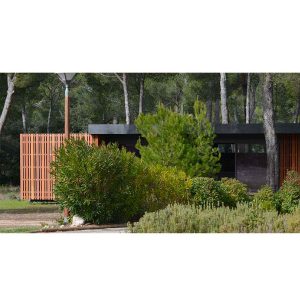 maison bois familiale en foret