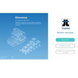 Interface pour concevoir sa terrasse sur l'application mobile Jouplast © Jouplast