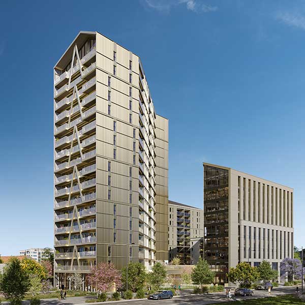 La tour en bois Silva prendra place dans le quartier Euratlantique ©Steven Ware (Art&Build) et Studio Bellecour
