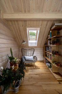 maison bois - Prague - Tchéquie - Kamila Nábělková - Kontio - coin lecture