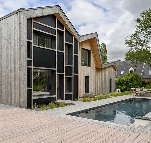 maison bois - Saint-Avé - passivhaus - ArchiBlock - Cyrille Pawloski -piscine en plein air