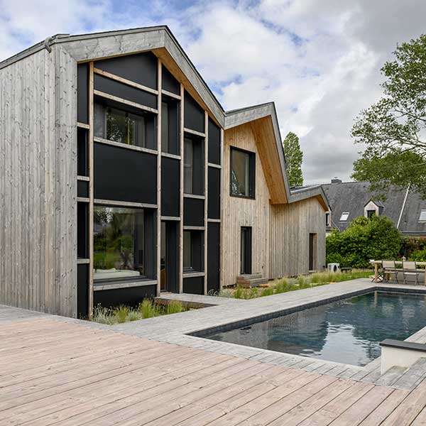 maison bois - Saint-Avé - passivhaus - ArchiBlock - Cyrille Pawloski -piscine en plein air