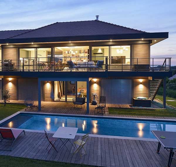 maison bois - Vision Bois - Fabien Delairon - golf de Reignier-Esery - piscine en plein air