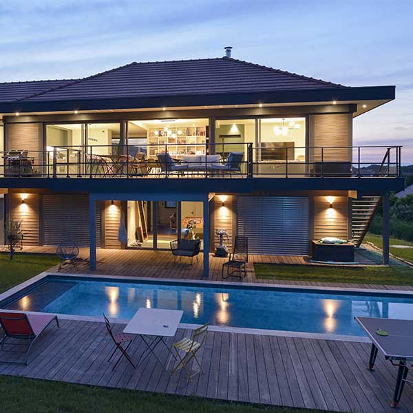 maison bois - Vision Bois - Fabien Delairon - golf de Reignier-Esery - piscine en plein air