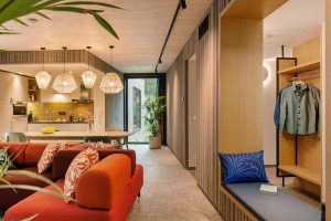 maison bois - Allemagne - Bispinger Heide - Concrete Architecture - salle de séjour - cuisine -