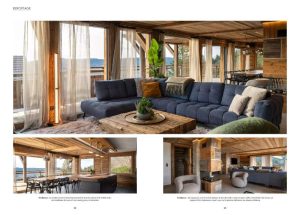 Intérieur salon design chalet bois