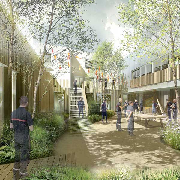manufacture-bois-paille-Caserne SDMIS de Villeurbanne
